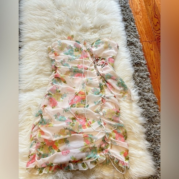 Multicolor Floral Print Mini Dress - Picture 1 of 1